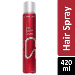 SABALON S2 Hair Spray 420ML Big Can | Pure Formula Invisible Hold | Protect Hair, Quick Drying, Non-Stick | Super Strong Lasting Hold | For Men Hair Styling